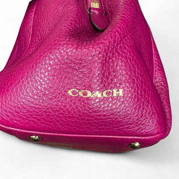 MADISON LEATHER MINI SATCHEL COACH F49720  GOLD CRANBERRY Y2K - Picture 5 of 10